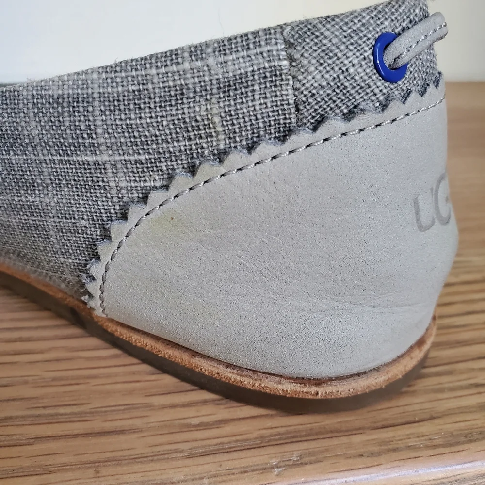 UGG Gray Canvas and Leather Flats - Picture 9 of 12